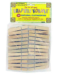 36 NATURAL CLOTHESPINS
