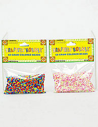 60GRM CLRD BEADS 3ASST X4