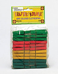 48PC COLRD CLOTHSPINS X5