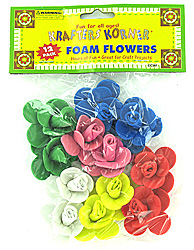FOAM FLWRS 12 AST COLR X4