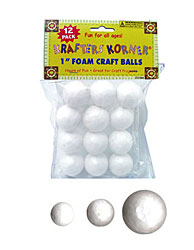 FOAM CRAFT BALLS ASST SML