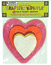 8PK ASST FELT HEARTS