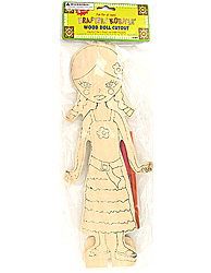 WOOD DOLL CUTOUT W/4 MRKS