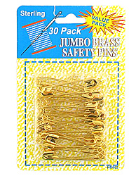 JMB BRASS SAFETY PINS 30P
