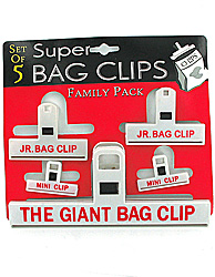 5PK SUPER BAG CLIP X4