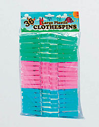 PLSTC CLOTHSPINS 36 PC X5