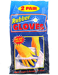 RUBBER GLOVES 2 PAIR