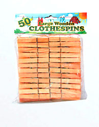 50 PC WOOD CLOTHESPINS X5