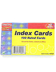 100 CT COLORED INDEX CRDS