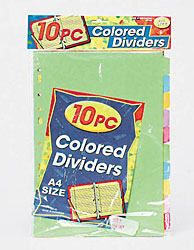 10PK NOTEBOOK DIVIDERS X4