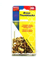200 BRASS THMBTCK W/BX X4
