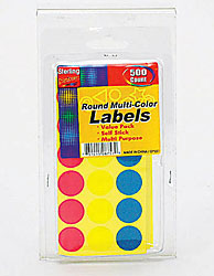 500 ROUND COLORED LABELS