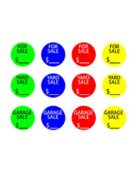 8ASST FOR SALE RND LABELS