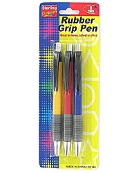 RUBBER GRIP PEN 3PC