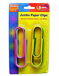 6PC COLRD JUMBO PAPRCLIPS