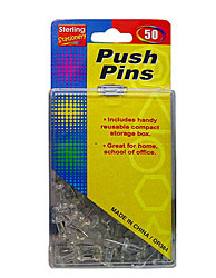 50PC CLEAR PUSH PINS