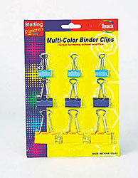 9 COLOR BINDER CLIPS X4