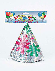 6PC LASER PARTY HAT