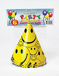 6 PC HAPPY FACE HATS