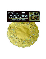 4PK GOLD DOILIES MED X2