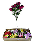 Silk roses in 14 assorted styles 