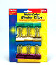 multi color binder clips 12 per pack