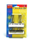 silver plated binder clips 4 per pack 